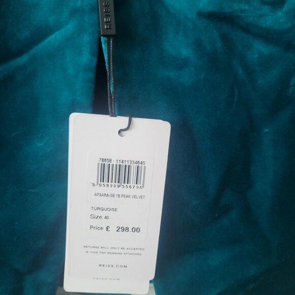 NWT SWING Slim Fit Single Breasted Velvet Blazer in Azure Men's Size 40 - Picture 6 of 6